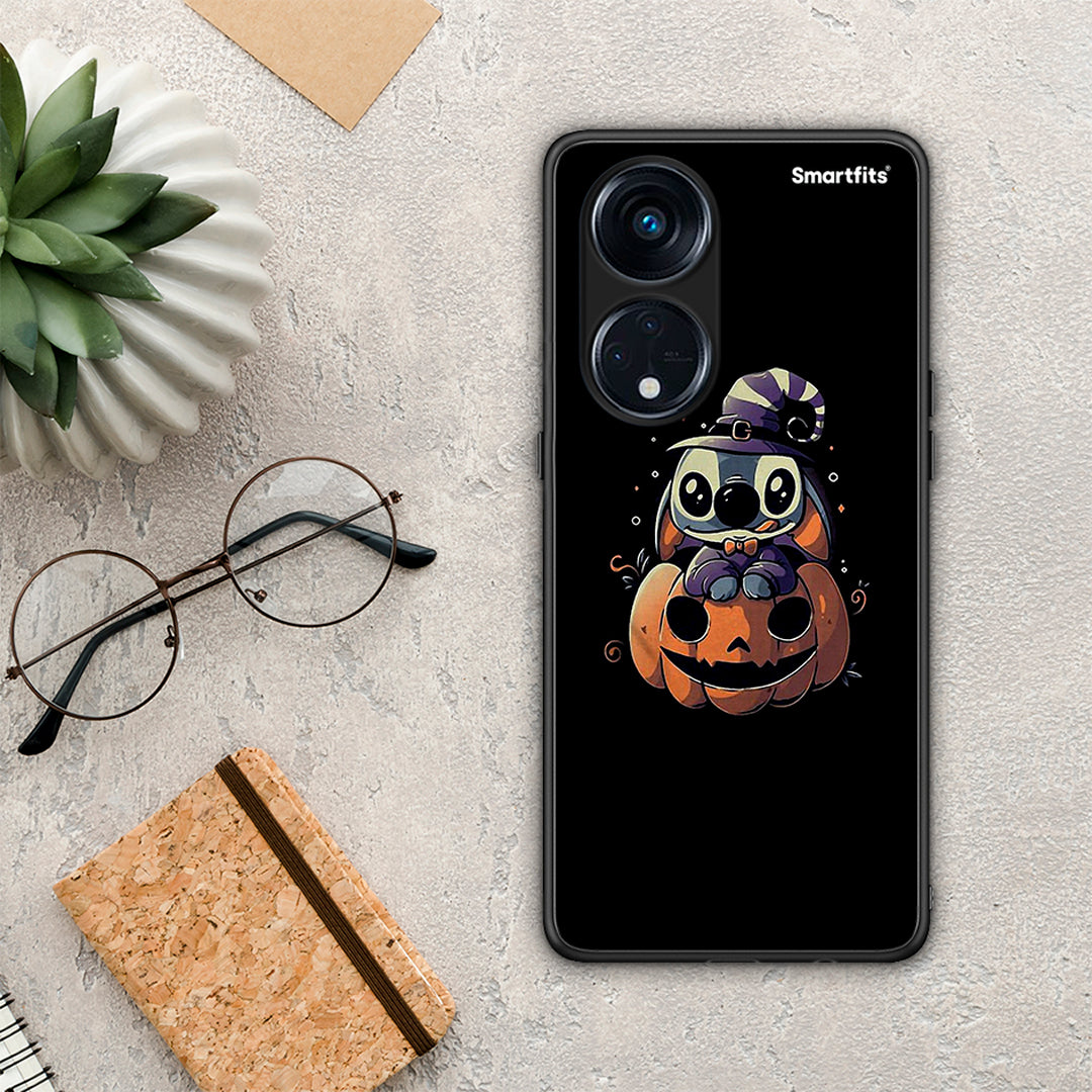 Θήκη Oppo A98 Halloween Stitch από τη Smartfits με σχέδιο στο πίσω μέρος και μαύρο περίβλημα | Oppo A98 Halloween Stitch Case with Colorful Back and Black Bezels