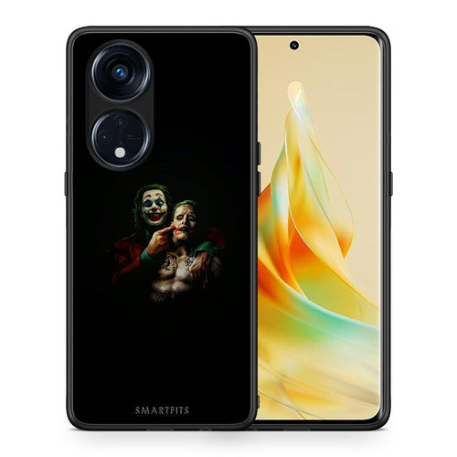 Θήκη Oppo A98 Hero Clown από τη Smartfits με σχέδιο στο πίσω μέρος και μαύρο περίβλημα | Oppo A98 Hero Clown Case with Colorful Back and Black Bezels