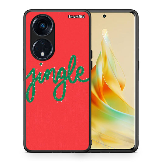 Θήκη Oppo A98 Jingle Xmas από τη Smartfits με σχέδιο στο πίσω μέρος και μαύρο περίβλημα | Oppo A98 Jingle Xmas Case with Colorful Back and Black Bezels