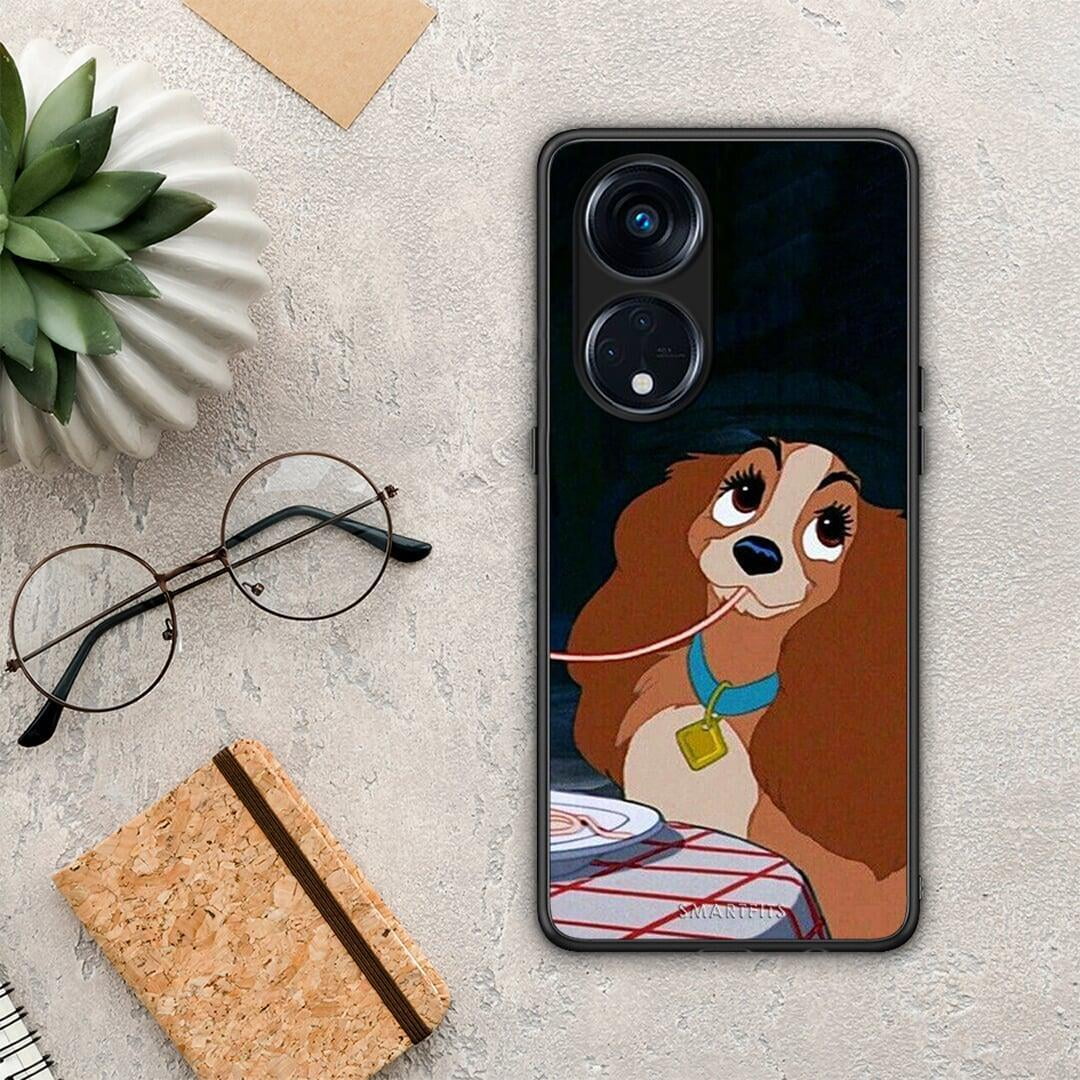 Θήκη Oppo A98 Lady And Tramp 2 από τη Smartfits με σχέδιο στο πίσω μέρος και μαύρο περίβλημα | Oppo A98 Lady And Tramp 2 Case with Colorful Back and Black Bezels