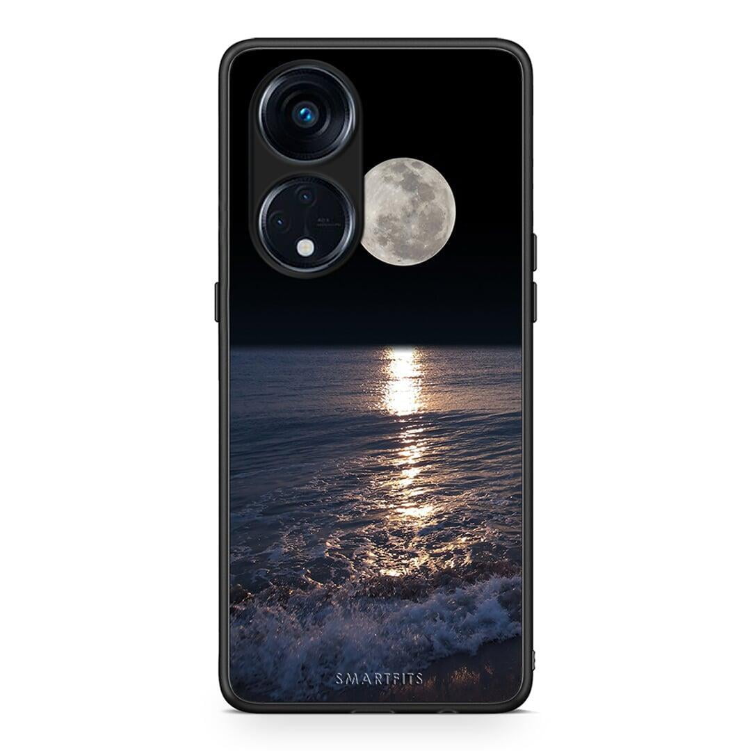 Θήκη Oppo A98 Landscape Moon από τη Smartfits με σχέδιο στο πίσω μέρος και μαύρο περίβλημα | Oppo A98 Landscape Moon Case with Colorful Back and Black Bezels