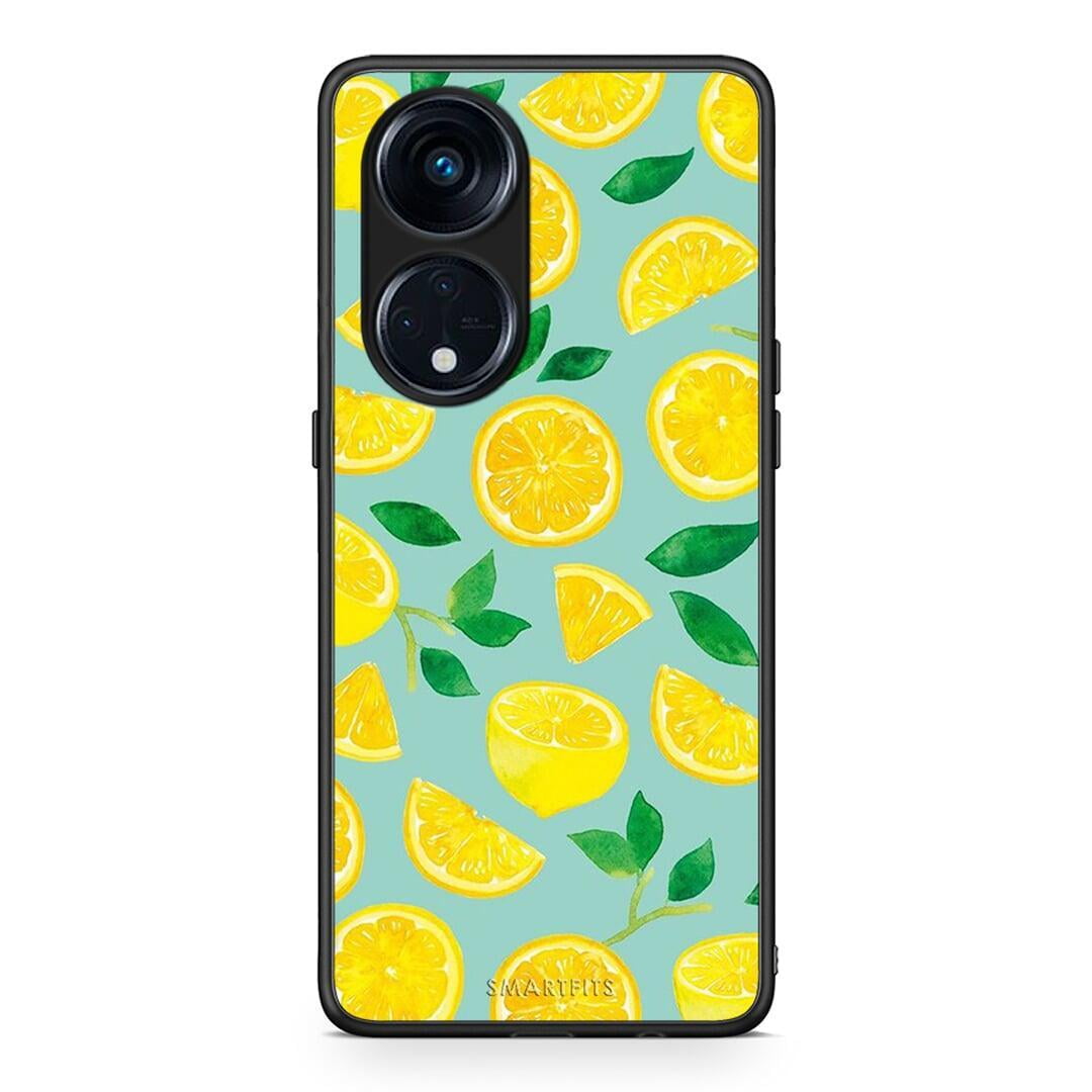 Θήκη Oppo A98 Lemons από τη Smartfits με σχέδιο στο πίσω μέρος και μαύρο περίβλημα | Oppo A98 Lemons Case with Colorful Back and Black Bezels