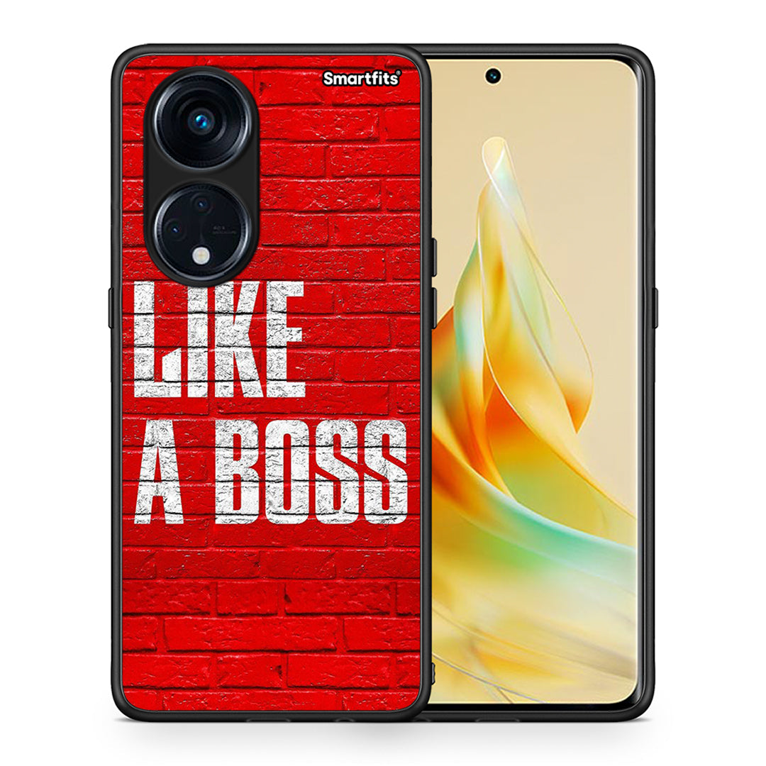 Θήκη Oppo A98 Like A Boss από τη Smartfits με σχέδιο στο πίσω μέρος και μαύρο περίβλημα | Oppo A98 Like A Boss Case with Colorful Back and Black Bezels