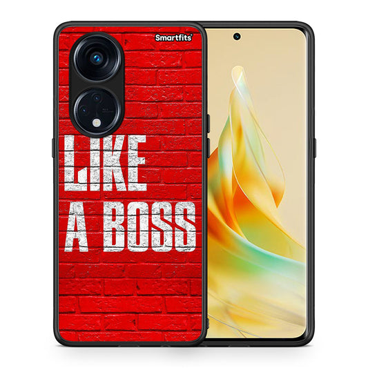 Θήκη Oppo Reno8T 5G / A1 Pro Like A Boss από τη Smartfits με σχέδιο στο πίσω μέρος και μαύρο περίβλημα | Oppo Reno8T 5G / A1 Pro Like A Boss Case with Colorful Back and Black Bezels