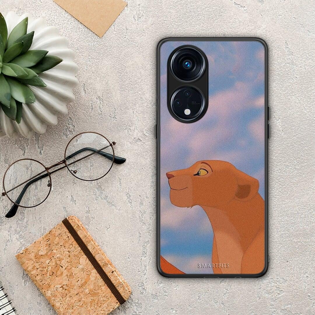Θήκη Oppo A98 Lion Love 2 από τη Smartfits με σχέδιο στο πίσω μέρος και μαύρο περίβλημα | Oppo A98 Lion Love 2 Case with Colorful Back and Black Bezels