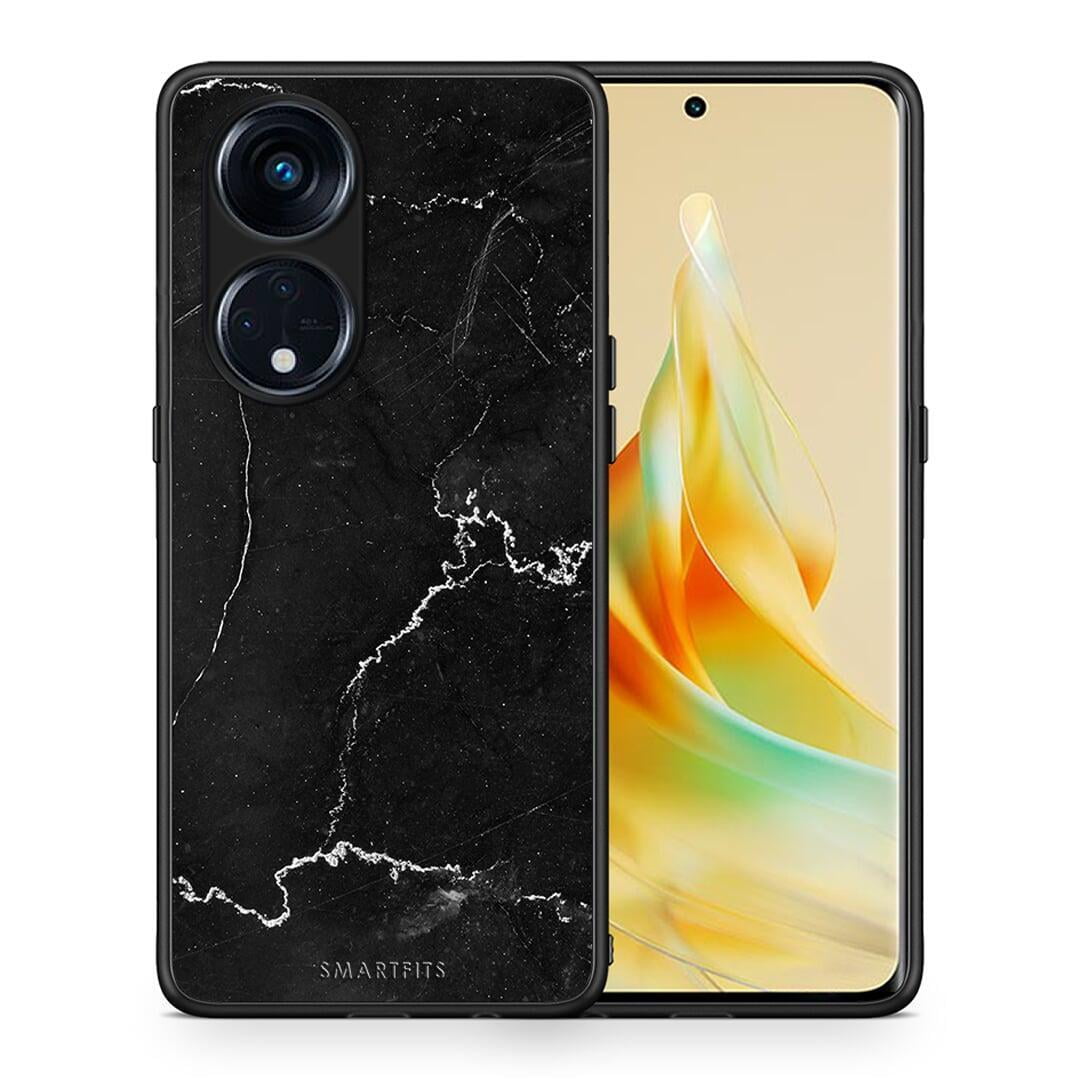 Θήκη Oppo A98 Marble Black από τη Smartfits με σχέδιο στο πίσω μέρος και μαύρο περίβλημα | Oppo A98 Marble Black Case with Colorful Back and Black Bezels