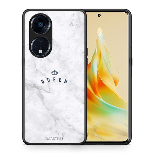 Θήκη Oppo A98 Marble Queen από τη Smartfits με σχέδιο στο πίσω μέρος και μαύρο περίβλημα | Oppo A98 Marble Queen Case with Colorful Back and Black Bezels