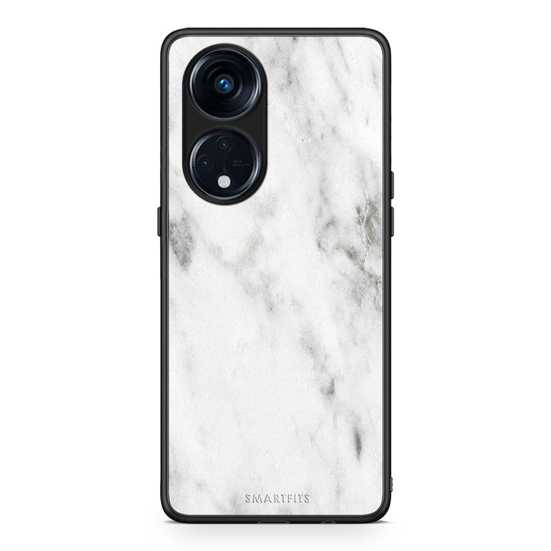 Θήκη Oppo A98 Marble White από τη Smartfits με σχέδιο στο πίσω μέρος και μαύρο περίβλημα | Oppo A98 Marble White Case with Colorful Back and Black Bezels