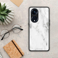 Thumbnail for Θήκη Oppo A98 Marble White από τη Smartfits με σχέδιο στο πίσω μέρος και μαύρο περίβλημα | Oppo A98 Marble White Case with Colorful Back and Black Bezels