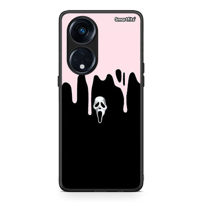 Θήκη Oppo A98 Melting Halloween Mask από τη Smartfits με σχέδιο στο πίσω μέρος και μαύρο περίβλημα | Oppo A98 Melting Halloween Mask Case with Colorful Back and Black Bezels