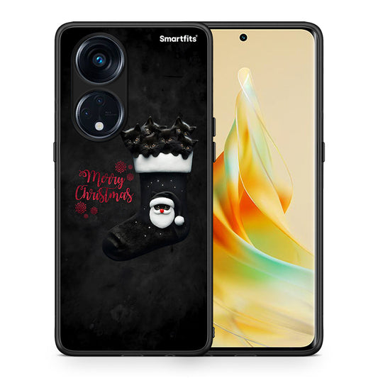 Θήκη Oppo A98 Merry Cat Christmas από τη Smartfits με σχέδιο στο πίσω μέρος και μαύρο περίβλημα | Oppo A98 Merry Cat Christmas Case with Colorful Back and Black Bezels
