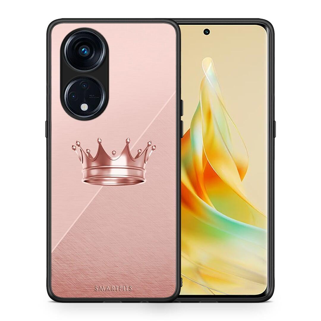 Θήκη Oppo A98 Minimal Crown από τη Smartfits με σχέδιο στο πίσω μέρος και μαύρο περίβλημα | Oppo A98 Minimal Crown Case with Colorful Back and Black Bezels