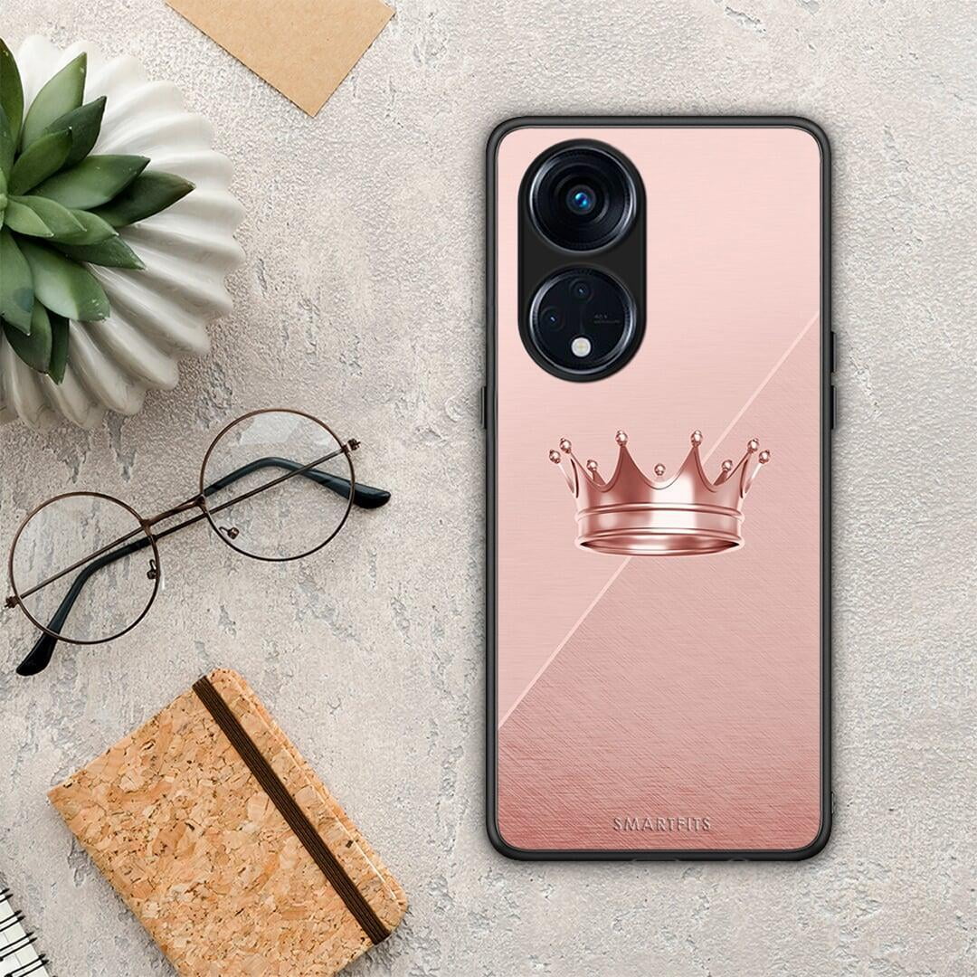 Θήκη Oppo A98 Minimal Crown από τη Smartfits με σχέδιο στο πίσω μέρος και μαύρο περίβλημα | Oppo A98 Minimal Crown Case with Colorful Back and Black Bezels