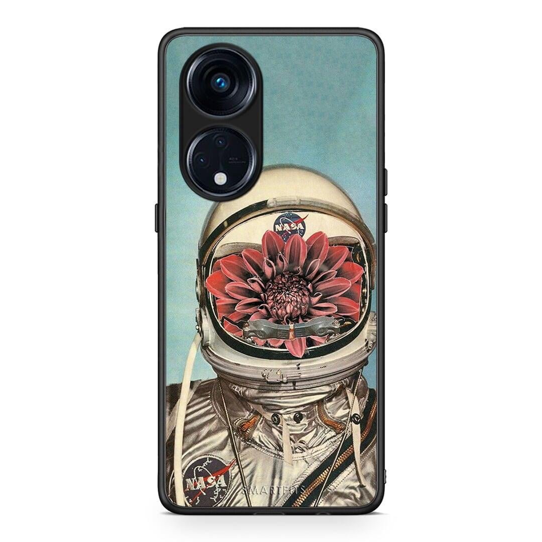 Θήκη Oppo A98 Nasa Bloom από τη Smartfits με σχέδιο στο πίσω μέρος και μαύρο περίβλημα | Oppo A98 Nasa Bloom Case with Colorful Back and Black Bezels