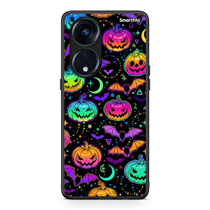 Θήκη Oppo Reno8T 5G / A1 Pro Neon Halloween από τη Smartfits με σχέδιο στο πίσω μέρος και μαύρο περίβλημα | Oppo Reno8T 5G / A1 Pro Neon Halloween Case with Colorful Back and Black Bezels