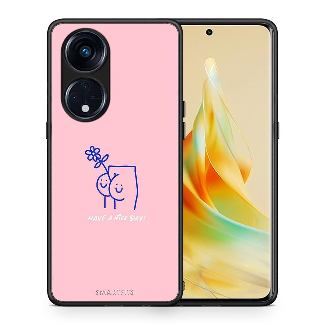 Θήκη Oppo A98 Nice Day από τη Smartfits με σχέδιο στο πίσω μέρος και μαύρο περίβλημα | Oppo A98 Nice Day Case with Colorful Back and Black Bezels