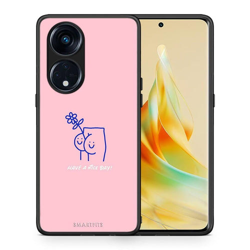 Θήκη Oppo A98 Nice Day από τη Smartfits με σχέδιο στο πίσω μέρος και μαύρο περίβλημα | Oppo A98 Nice Day Case with Colorful Back and Black Bezels
