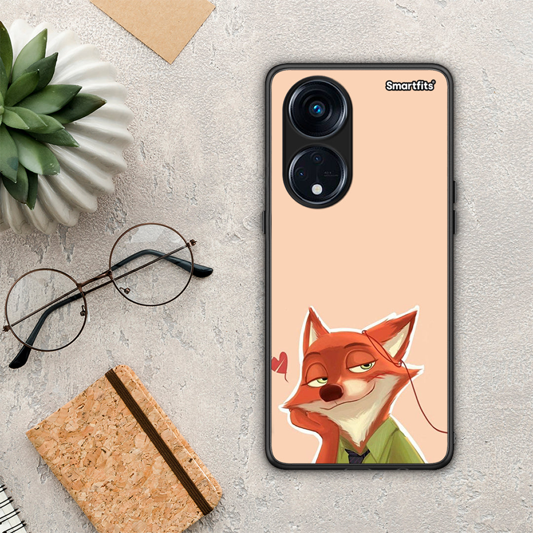 Θήκη Oppo A98 Nick Wilde And Judy Hopps Love 1 από τη Smartfits με σχέδιο στο πίσω μέρος και μαύρο περίβλημα | Oppo A98 Nick Wilde And Judy Hopps Love 1 Case with Colorful Back and Black Bezels