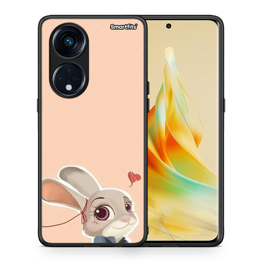 Θήκη Oppo A98 Nick Wilde And Judy Hopps Love 2 από τη Smartfits με σχέδιο στο πίσω μέρος και μαύρο περίβλημα | Oppo A98 Nick Wilde And Judy Hopps Love 2 Case with Colorful Back and Black Bezels