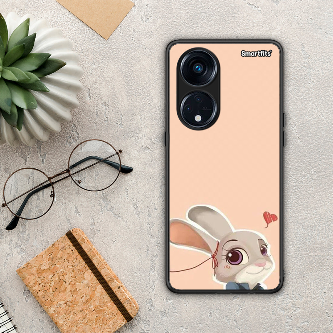 Θήκη Oppo A98 Nick Wilde And Judy Hopps Love 2 από τη Smartfits με σχέδιο στο πίσω μέρος και μαύρο περίβλημα | Oppo A98 Nick Wilde And Judy Hopps Love 2 Case with Colorful Back and Black Bezels