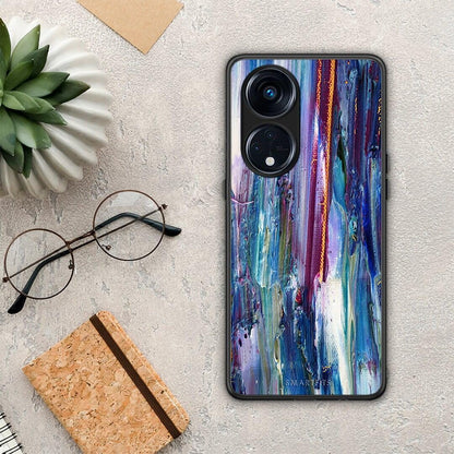 Θήκη Oppo A98 Paint Winter από τη Smartfits με σχέδιο στο πίσω μέρος και μαύρο περίβλημα | Oppo A98 Paint Winter Case with Colorful Back and Black Bezels
