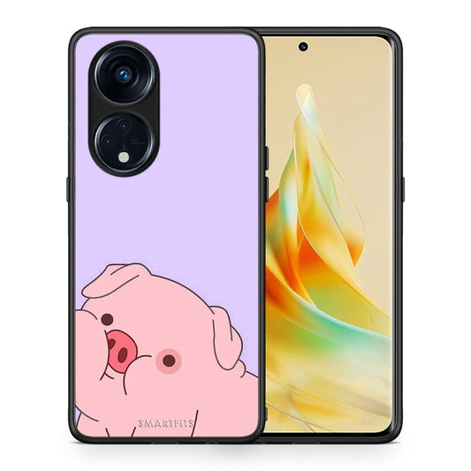 Θήκη Oppo A98 Pig Love 2 από τη Smartfits με σχέδιο στο πίσω μέρος και μαύρο περίβλημα | Oppo A98 Pig Love 2 Case with Colorful Back and Black Bezels