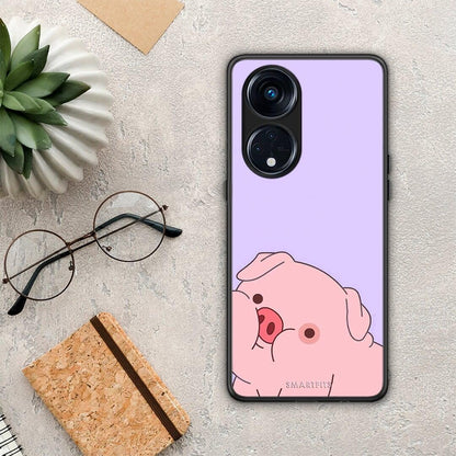 Θήκη Oppo A98 Pig Love 2 από τη Smartfits με σχέδιο στο πίσω μέρος και μαύρο περίβλημα | Oppo A98 Pig Love 2 Case with Colorful Back and Black Bezels