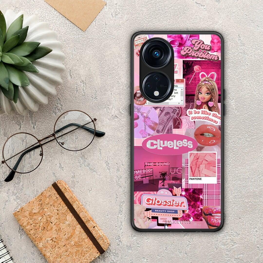 Θήκη Oppo A98 Pink Love από τη Smartfits με σχέδιο στο πίσω μέρος και μαύρο περίβλημα | Oppo A98 Pink Love Case with Colorful Back and Black Bezels