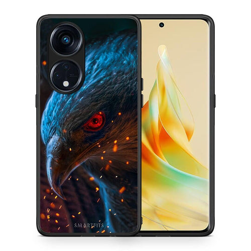 Θήκη Oppo A98 PopArt Eagle από τη Smartfits με σχέδιο στο πίσω μέρος και μαύρο περίβλημα | Oppo A98 PopArt Eagle Case with Colorful Back and Black Bezels