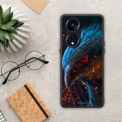 Θήκη Oppo A98 PopArt Eagle από τη Smartfits με σχέδιο στο πίσω μέρος και μαύρο περίβλημα | Oppo A98 PopArt Eagle Case with Colorful Back and Black Bezels
