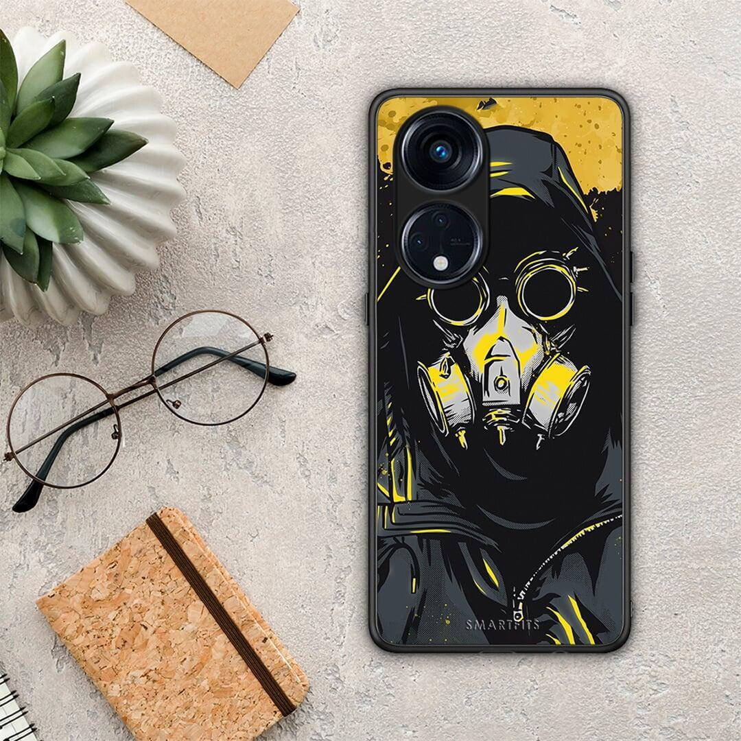 Θήκη Oppo A98 PopArt Mask από τη Smartfits με σχέδιο στο πίσω μέρος και μαύρο περίβλημα | Oppo A98 PopArt Mask Case with Colorful Back and Black Bezels