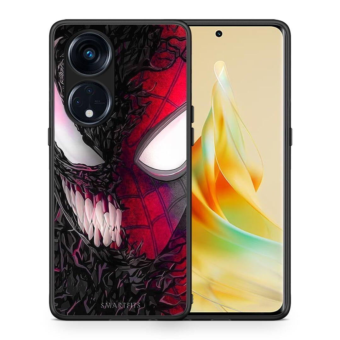 Θήκη Oppo A98 PopArt SpiderVenom από τη Smartfits με σχέδιο στο πίσω μέρος και μαύρο περίβλημα | Oppo A98 PopArt SpiderVenom Case with Colorful Back and Black Bezels