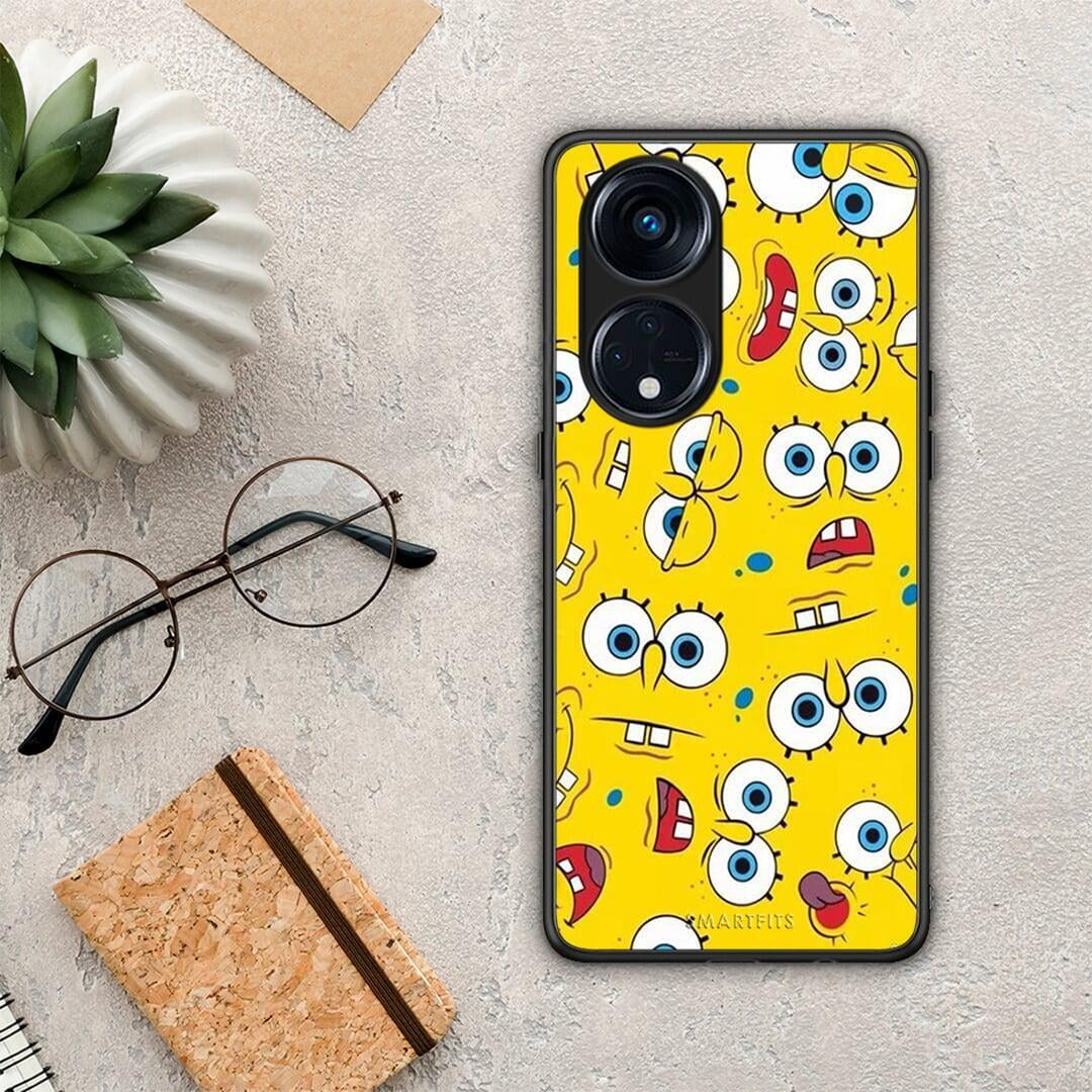 Θήκη Oppo A98 PopArt Sponge από τη Smartfits με σχέδιο στο πίσω μέρος και μαύρο περίβλημα | Oppo A98 PopArt Sponge Case with Colorful Back and Black Bezels