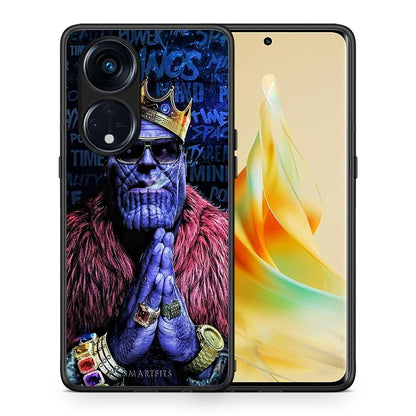 Θήκη Oppo A98 PopArt Thanos από τη Smartfits με σχέδιο στο πίσω μέρος και μαύρο περίβλημα | Oppo A98 PopArt Thanos Case with Colorful Back and Black Bezels