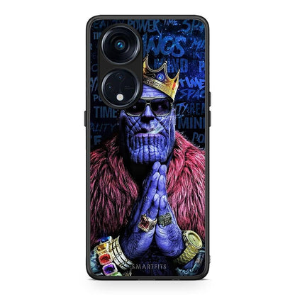 Θήκη Oppo A98 PopArt Thanos από τη Smartfits με σχέδιο στο πίσω μέρος και μαύρο περίβλημα | Oppo A98 PopArt Thanos Case with Colorful Back and Black Bezels