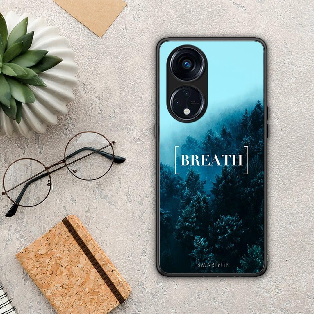 Θήκη Oppo A98 Quote Breath από τη Smartfits με σχέδιο στο πίσω μέρος και μαύρο περίβλημα | Oppo A98 Quote Breath Case with Colorful Back and Black Bezels