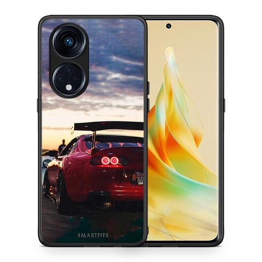 Θήκη Oppo A98 Racing Supra από τη Smartfits με σχέδιο στο πίσω μέρος και μαύρο περίβλημα | Oppo A98 Racing Supra Case with Colorful Back and Black Bezels