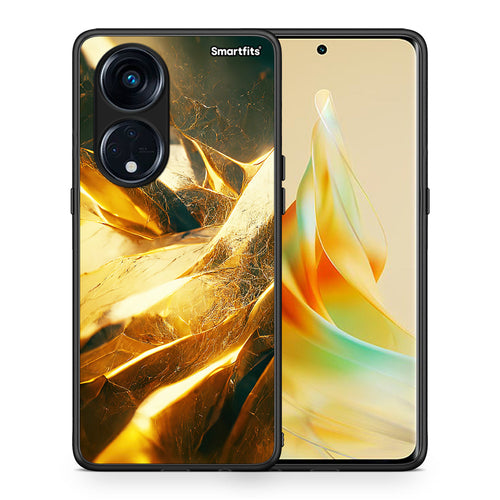 Θήκη Oppo A98 Real Gold από τη Smartfits με σχέδιο στο πίσω μέρος και μαύρο περίβλημα | Oppo A98 Real Gold Case with Colorful Back and Black Bezels