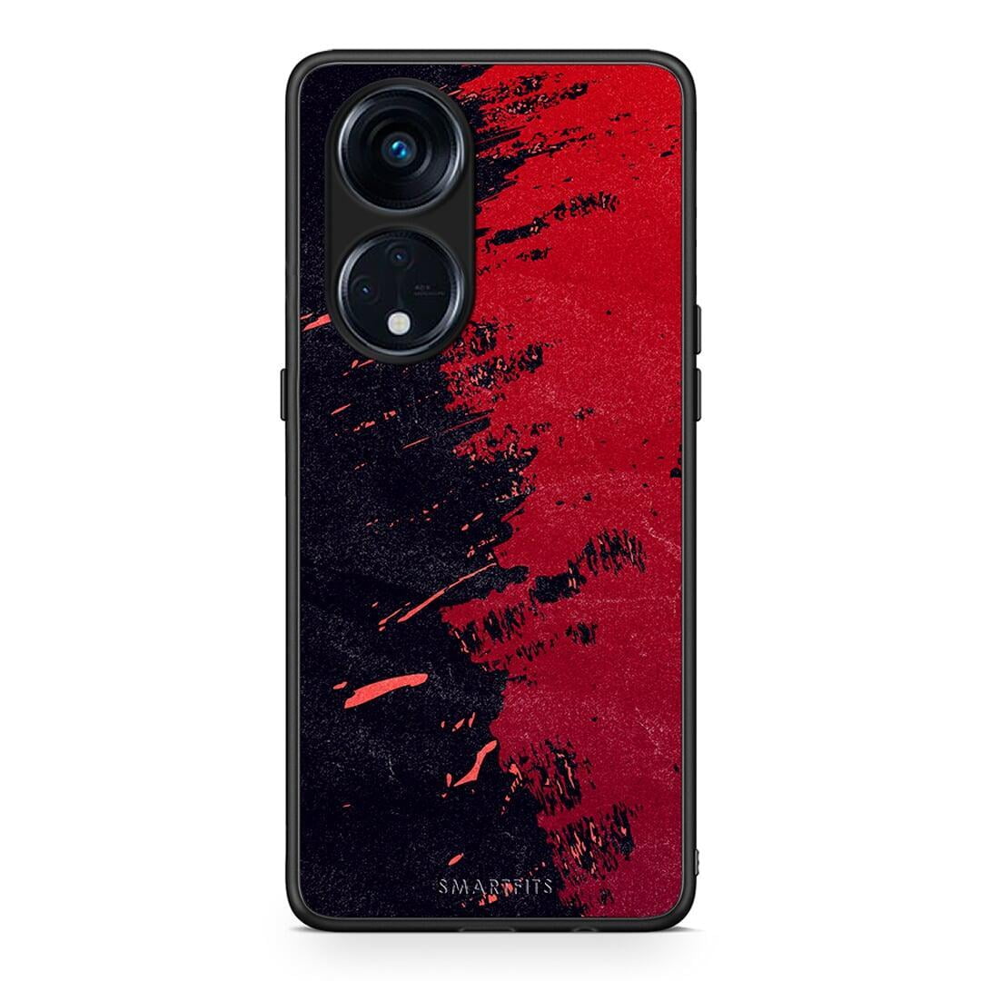 Θήκη Oppo A98 Red Paint από τη Smartfits με σχέδιο στο πίσω μέρος και μαύρο περίβλημα | Oppo A98 Red Paint Case with Colorful Back and Black Bezels