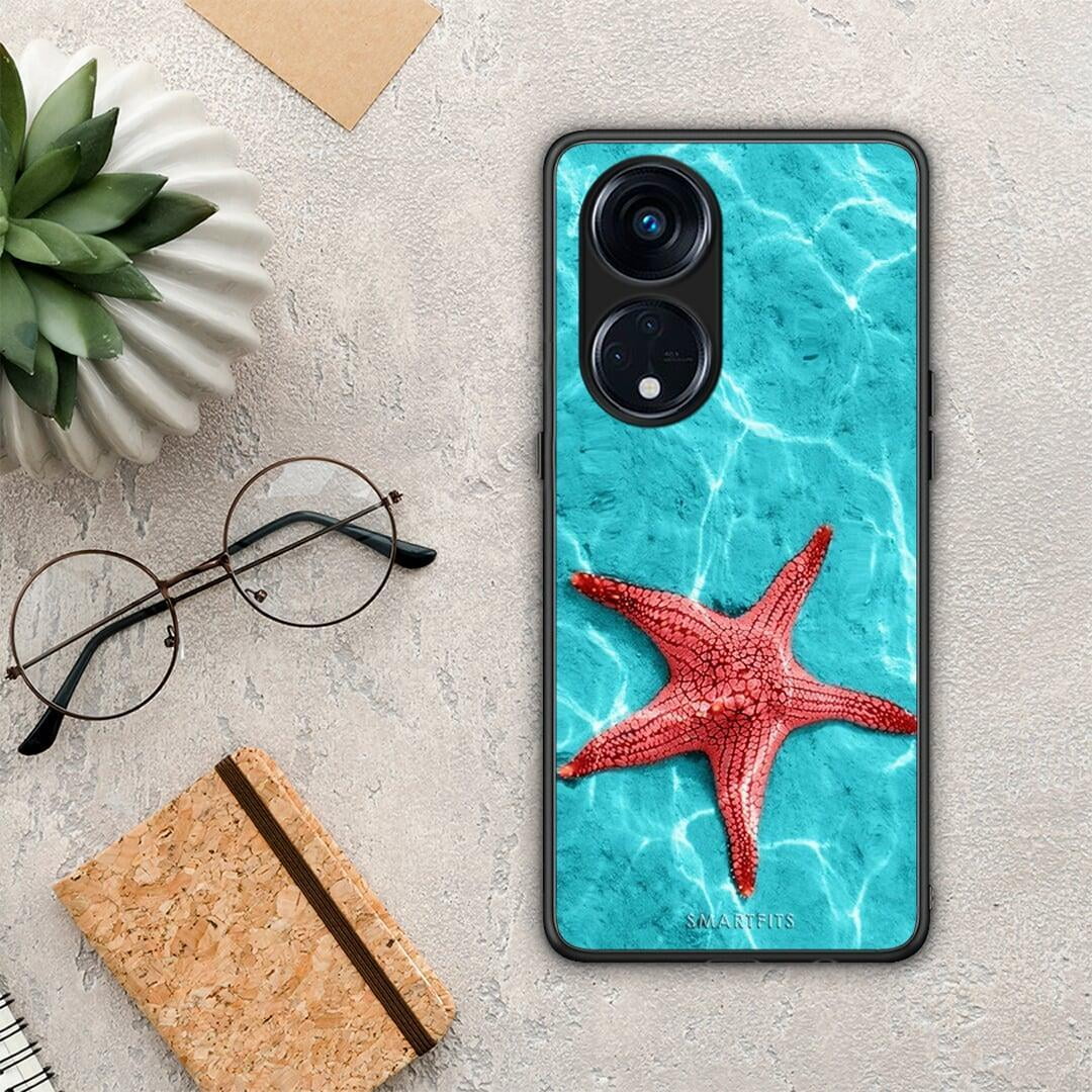 Θήκη Oppo A98 Red Starfish από τη Smartfits με σχέδιο στο πίσω μέρος και μαύρο περίβλημα | Oppo A98 Red Starfish Case with Colorful Back and Black Bezels