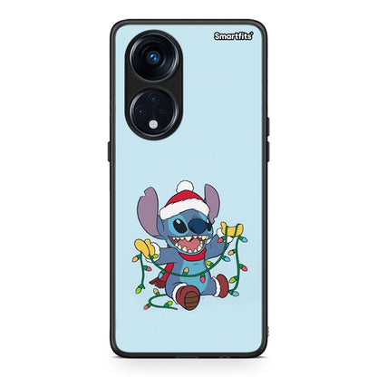 Θήκη Oppo A98 Santa Stich από τη Smartfits με σχέδιο στο πίσω μέρος και μαύρο περίβλημα | Oppo A98 Santa Stich Case with Colorful Back and Black Bezels