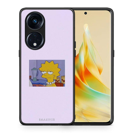 Θήκη Oppo A98 So Happy από τη Smartfits με σχέδιο στο πίσω μέρος και μαύρο περίβλημα | Oppo A98 So Happy Case with Colorful Back and Black Bezels