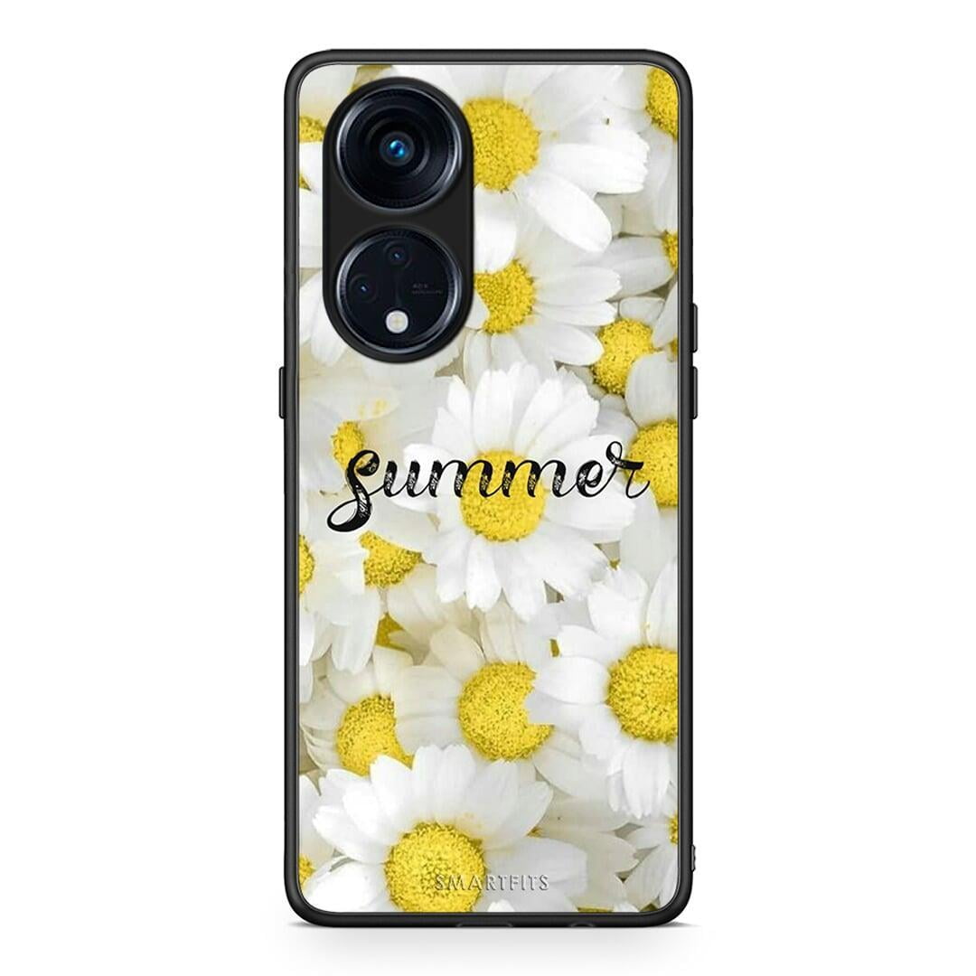 Θήκη Oppo A98 Summer Daisies από τη Smartfits με σχέδιο στο πίσω μέρος και μαύρο περίβλημα | Oppo A98 Summer Daisies Case with Colorful Back and Black Bezels