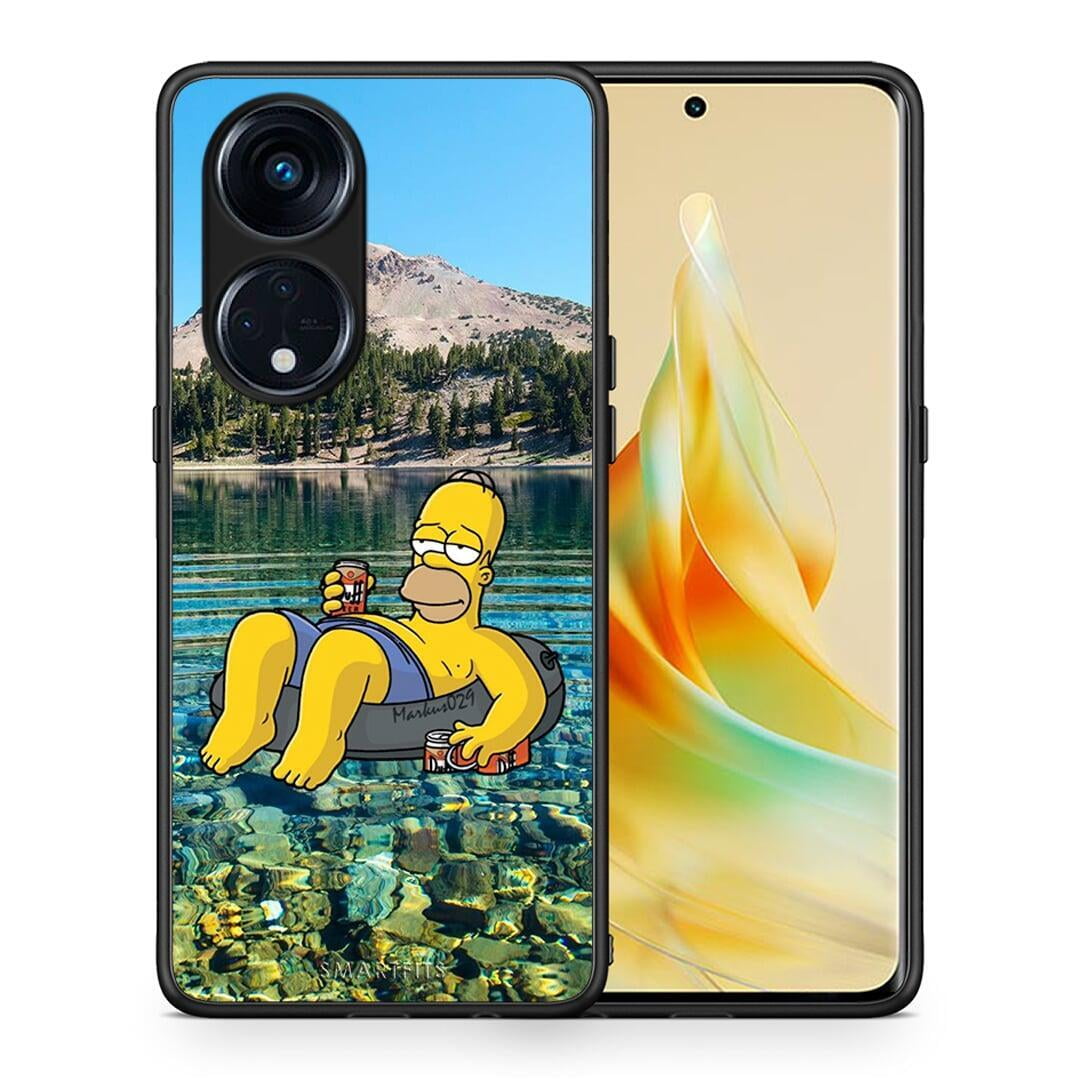 Θήκη Oppo A98 Summer Happiness από τη Smartfits με σχέδιο στο πίσω μέρος και μαύρο περίβλημα | Oppo A98 Summer Happiness Case with Colorful Back and Black Bezels