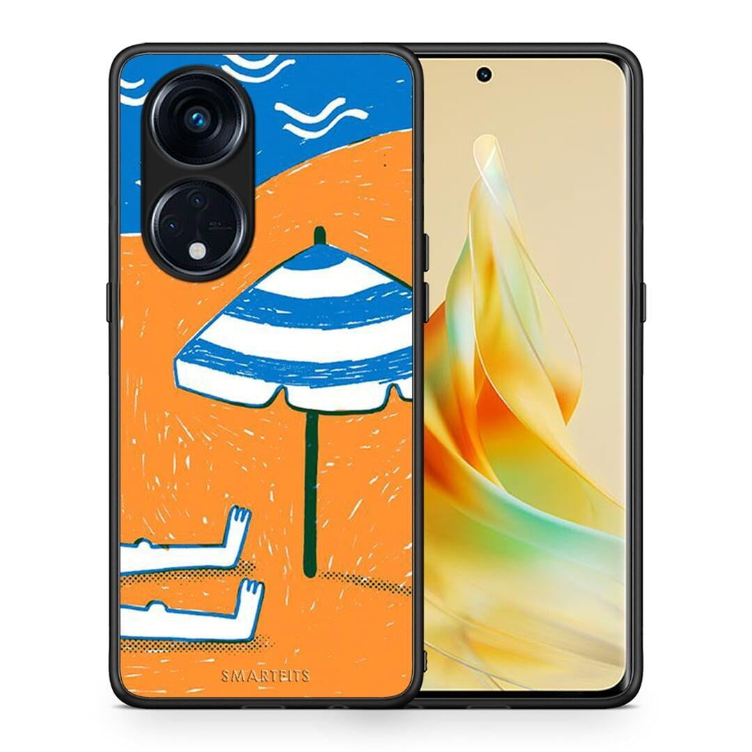 Θήκη Oppo A98 Summering από τη Smartfits με σχέδιο στο πίσω μέρος και μαύρο περίβλημα | Oppo A98 Summering Case with Colorful Back and Black Bezels