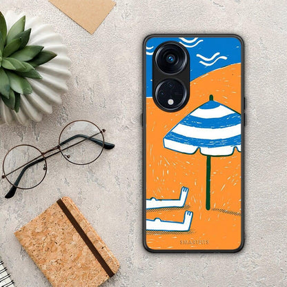 Θήκη Oppo A98 Summering από τη Smartfits με σχέδιο στο πίσω μέρος και μαύρο περίβλημα | Oppo A98 Summering Case with Colorful Back and Black Bezels