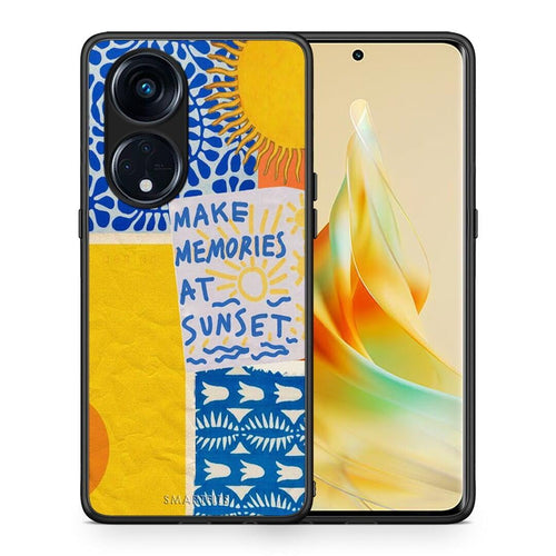 Θήκη Oppo A98 Sunset Memories από τη Smartfits με σχέδιο στο πίσω μέρος και μαύρο περίβλημα | Oppo A98 Sunset Memories Case with Colorful Back and Black Bezels