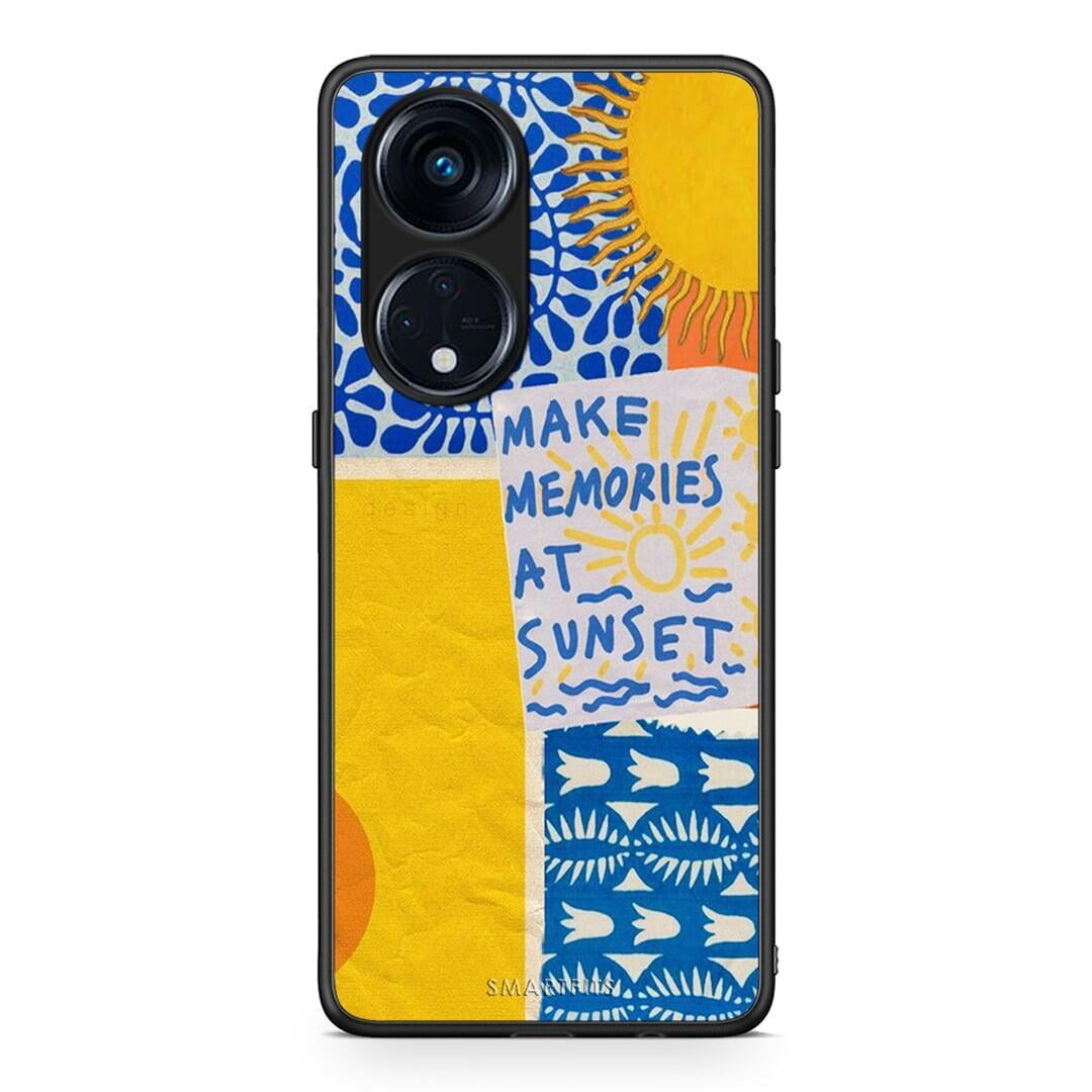 Θήκη Oppo A98 Sunset Memories από τη Smartfits με σχέδιο στο πίσω μέρος και μαύρο περίβλημα | Oppo A98 Sunset Memories Case with Colorful Back and Black Bezels