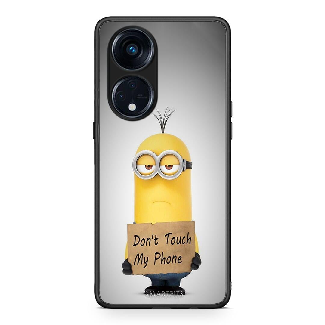 Θήκη Oppo A98 Text Minion από τη Smartfits με σχέδιο στο πίσω μέρος και μαύρο περίβλημα | Oppo A98 Text Minion Case with Colorful Back and Black Bezels