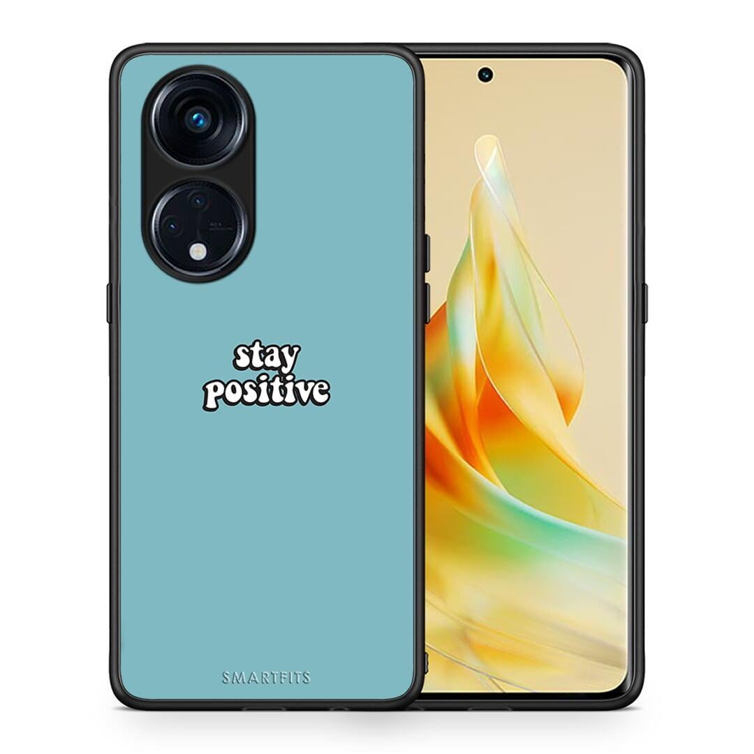Θήκη Oppo A98 Text Positive από τη Smartfits με σχέδιο στο πίσω μέρος και μαύρο περίβλημα | Oppo A98 Text Positive Case with Colorful Back and Black Bezels